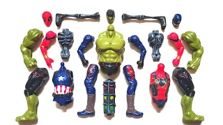 Merakit Mainan Spiderman Vs Captain America Vs Siren Head Vs Hulk Smash - Avengers