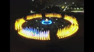 Kazakhstan outdoor floor children's water fountains with running DMX 512 LED lights