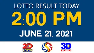 Lotto Results Today June 21 2021 2pm Ez2 Swertres 2D 3D 4D 6/45 6/55 PCSO