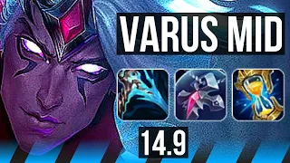 VARUS vs AURELION SOL (MID) | 2500+ games, Legendary | NA Master | 14.9