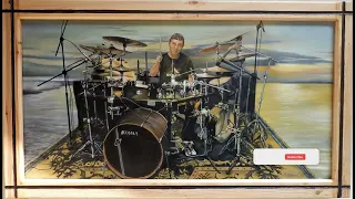 Painting a Drummer's Action with Oil Paint on Canvas