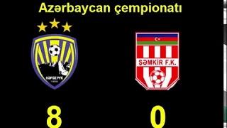 Kapaz (Ganja) 8 - 0 Shamkir (Shamkir) 1995 Azerbaijan League