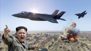 US F-35 Stealth Fighter Sortie to North Korean Military Airport! Kim Jong Un Anger