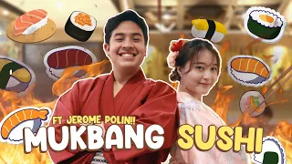 VIOR JADI PINTER?!! MUKBANG SUSHI FT JEROME POLIN !!