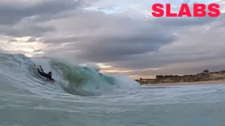 SLAB CENTRAL - CITY BEACH ON HUGE NORTH SWELL - RAW POV SURF GOPRO