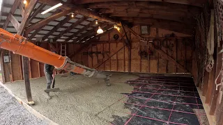 Pouring a slab in a shed