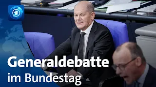 Generaldebatte im Bundestag: Merz und Scholz im Schlagabtausch