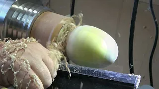 Woodturning – a Stunning Hybrid Burl and Resin Egg!