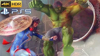 Marvel's Avengers HULK Chases Ms. Marvel Scene [PS5 4K ULTRA HD 60FPS HDR]