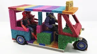 DIY - How To Make Tuk Tuk Taxi (Electric Rickshaw) With Magnetic Balls | Magnetic Satisfying 100%