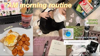 7AM MORNING ROUTINE! mindful, *productive & healthy habits* journal, walk, etc 🌸🩰🌷🌤