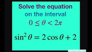 Solve the Trig equation sin^2 x = 2 cos x + 2 on the interval [0, 2pi)