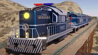 Thief Rob The Dimond from Police Train - Lego Police Thief Train Race - Choo choo train kids videos
