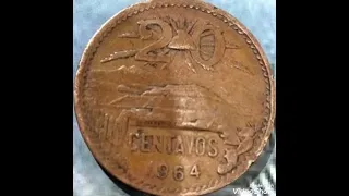 1964 Mexico & 20 Centavos,coin value and price rare.