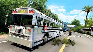 El Peor Accidente De Un Bus Blue Bird - American Truck Simulator Mods 1.47