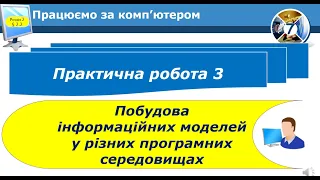 7 клас Практична робота №3 Побудова інформаційних моделей у різних програмних середовищах