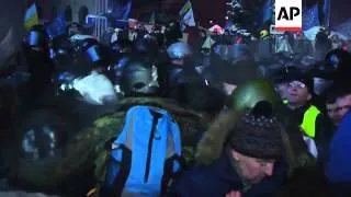 Ukrainian police clashed with demonstrators in Kiev, but then backed off. The protesters are occupyi