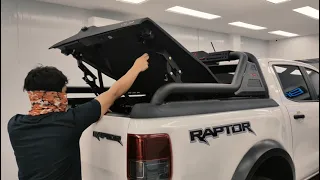 TOPUP EURO COVER & PROLIFT TAILGATE ASSIST INSTALLED ON FORD RANGER RAPTOR