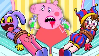 ¡Peppa Pig es Una Doctora Malvada! ¿Pondrá Inyecciones a Pomni y Jax? DIGITAL CIRCUS in Minecraft