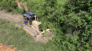 Amazing Land Clearance Dozer Pushing Dirt and Forestry cleaning