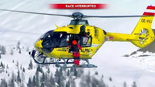 Děsivý pád a zoufalý křik - DRUHÝ - Na ženském super-G 2021 ve Val di Fassa byl 2x v akci vrtulník