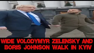 Wide Zelensky and Boris Johnson walk in Kyiv | meme | While putin is sitting alone in his bunker