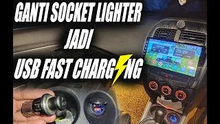 GANTI SOCKET LIGHTER JADI USB FAST CHARGER