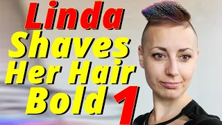 Haircut Stories - Linda From long hair to a Bold Shave : Girl Shaves Her Hair part 1