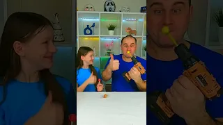 Funny Dad and Daughter with Chupa Chups vs Funny Mom and Dad with lollipop!🤪😂