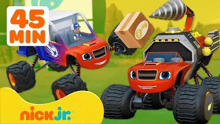 Blaze and the Monster Machines | Blaze se Transforma para Fazer Entregas! 🚗  | 45 Minutos | Nick Jr.