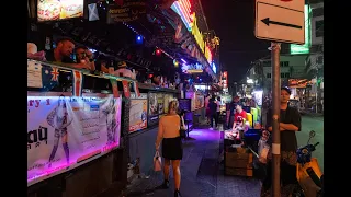 [4K] Night walking on Sukhumvit road from BTS Asok station to BTS Nana station, Bangkok