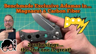 The limited Benchmade Carbon Fiber MagnaCut Mini Adamas knife… 2 unboxing… 2nd 1 is great!