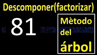 descomponer 81 , metodo del arbol . factores primos , descomposicion o factorizacion de un numero