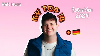 MY TOP 14 (NEW! 🇩🇪) | EUROVISION 2024 | ESC Hero