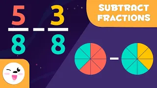 Learn to Subtract Fractions With the Same Denominator - Math for Kids