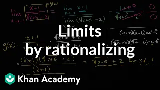 Limits by rationalizing | Limits and continuity | AP Calculus AB | Khan Academy