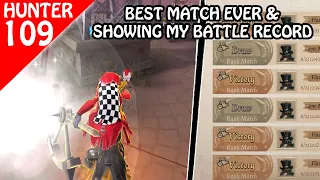 Easiest Match against Champions ever & showing battle records - Hunter Rank #109 (Identity v)