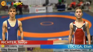 🤼 | Wrestling | German Championships 2021 Cadets (Freestyle) - 51kg Bronze | RICHTER vs. LUCYGA