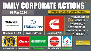 📈📢 Major Dividend Announcements from Top Companies! 🏦💰 | Tata Steel, LTIMindtree, Raymond, & More!