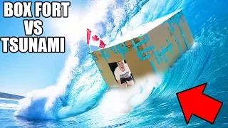 BOX FORT BOAT VS TSUNAMI CHALLENGE! 📦