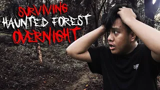 Surviving HAUNTED FOREST OVERNIGHT! (extreme)