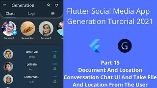Flutter Social Media Chat App Tutorial | Part 15 | Document And Location Chat UI Data Take From User