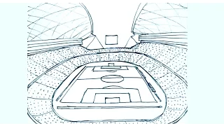 Dibujos de estadios de futbol 1/2 - Cómo dibujar un estadio de futbol - perspectiva