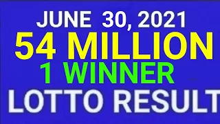 LOTTO RESULT TODAY 9PM JUNE 30 2021 6/55, 6/45