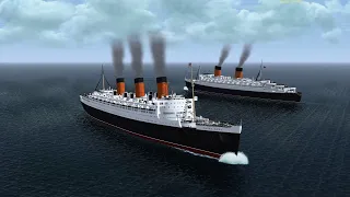 R.M.S. Queen Mary & Queen Elizabeth Pass by