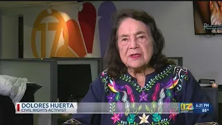 Dolores Huerta addresses the Los Angeles City Council