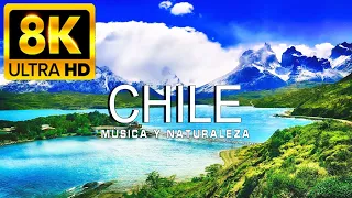 VOLANDO SOBRE CHILE 8K | Increíble paisaje natural hermoso con música relajante | VÍDEO 8K ULTRA HD