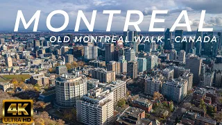 Montreal, Canada Walking Tour - Old Montreal (Notre-Dame Basilica of Montreal) 4k Ultra HD 60fps