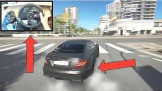 Forza Horizon 3 Driving Like A BOSS Steering Wheel   Shifter Mercedes C63 AMG No HUD Gameplay 8