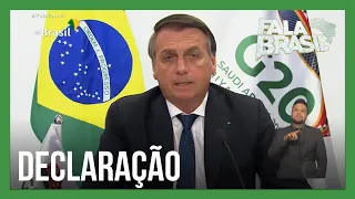 Bolsonaro fala sobre racismo durante reunião do G20